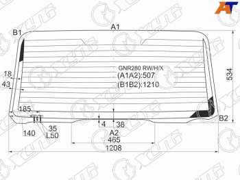 Стекло заднее (Цвет зеленый Обогрев) Toyota 4Runner 09-24 XYG GNR280 RW/H/X