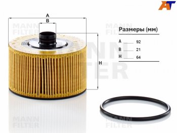 Фильтр масляный картридж MANN Nissan Juke  1 YF15 - Qashqai  2