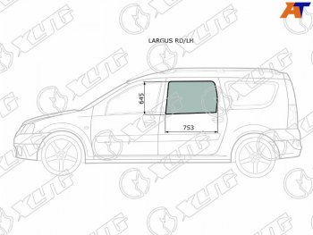 2 349 р. Стекло боковое опускное (Сзади Слева Цвет зеленый) Dacia Logan 04-08  Logan Mcv 08-12  LADA Larg XYG LARGUS RD/LH  с доставкой в г. Кемерово. Увеличить фотографию 1