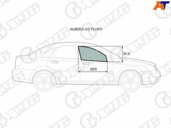 2 399 р. Стекло боковое опускное (Спереди Справа Цвет зеленый) Chevrolet Lacetti 04-13  Daewoo Lacetti 04- XYG NUBIRA-03 FD/RH  с доставкой в г. Кемерово. Увеличить фотографию 1