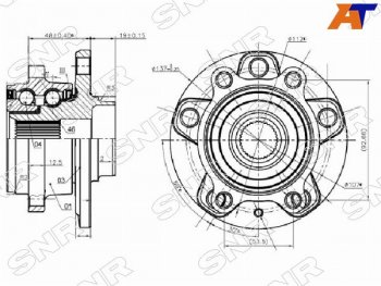 Ступичный узел передзад 4WD AUDI Q3SKODA YETIVW PASSATTIGUAN SNR R15456