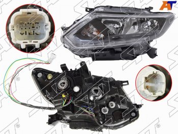 Фара левая (галоген, ДХО, с электрокорректором) SAT Nissan X-trail  3 T32 (2013-2018) дорестайлинг