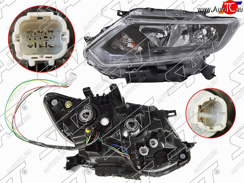 9 649 р. Фара левая (галоген, ДХО, с электрокорректором) SAT  Nissan X-trail  3 T32 (2013-2018) дорестайлинг  с доставкой в г. Кемерово