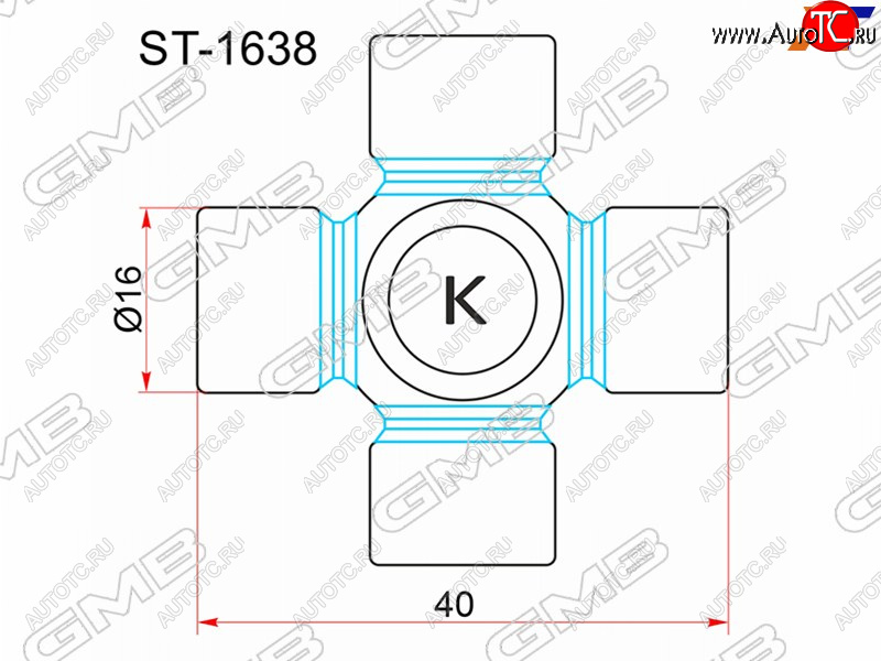 779 р. Крестовина рулевого вала TOYOTA CALDINA AT191 CT19# 92-98CORONA AT190 CT19# ST19# GMB ST-1638  с доставкой в г. Кемерово