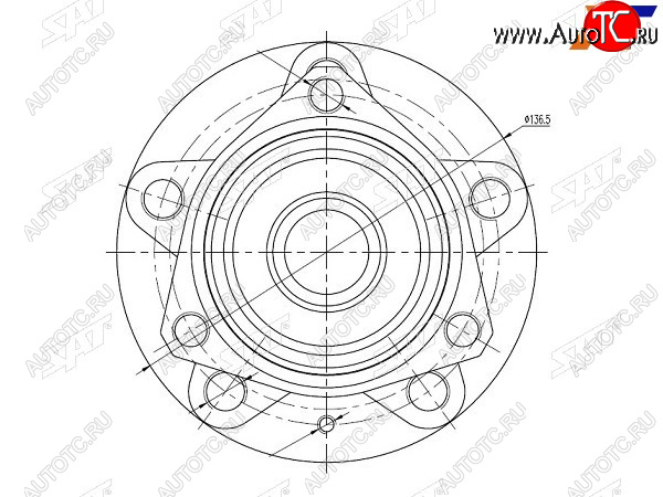 2 999 р. Ступичный узел передзад AUDI A3 03-13SKODA OCTAVIA 04-YETI 10-VW GOLF 03-08 SAT ST-1K0498621  с доставкой в г. Кемерово
