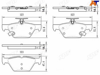 1 079 р. Колодки тормозные барабанные задние LH-RH SAT Subaru Outback BS/B15 дорестайлинг универсал (2014-2018)  с доставкой в г. Кемерово. Увеличить фотографию 1