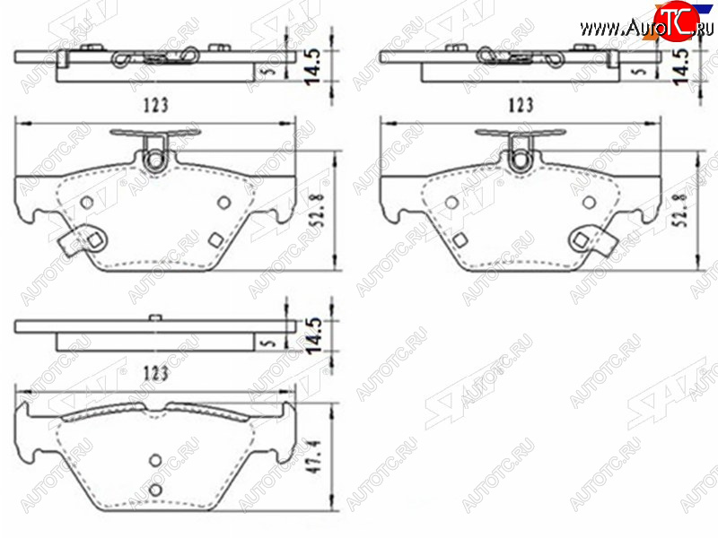 1 079 р. Колодки тормозные барабанные задние LH-RH SAT  Subaru Legacy  BN/B15 - Outback ( BS/B15,  BT)  с доставкой в г. Кемерово