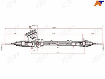 7 599 р. Рейка рулевая LHD SAT Nissan Tiida 1 хэтчбек C11 рестайлинг (2010-2014)  с доставкой в г. Кемерово. Увеличить фотографию 1