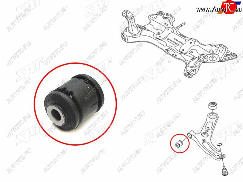 319 р. Сайлентблок Hyundai Creta 15-20  Elantra 10-20  Kia Ceed 12-18  Cerato 13-20  Hyundai i30 11-17 SAT ST-54551-3X000  с доставкой в г. Кемерово