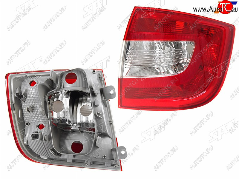 2 359 р. Фонарь задний правый SAT  Skoda Rapid ( NH3,  NH1) (2012-2020) дорестайлинг лифтбэк, хэтчбэк дорестайлинг, хэтчбэк рестайлинг, рестайлинг лифтбэк  с доставкой в г. Кемерово