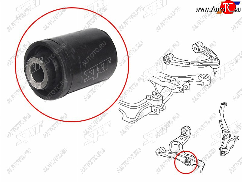 499 р. Сайлентблок Audi Q7 05-15  Volkswagen Touareg 02-18  Porsche Cayenne 02-10 SAT ST-7L0412333A  с доставкой в г. Кемерово