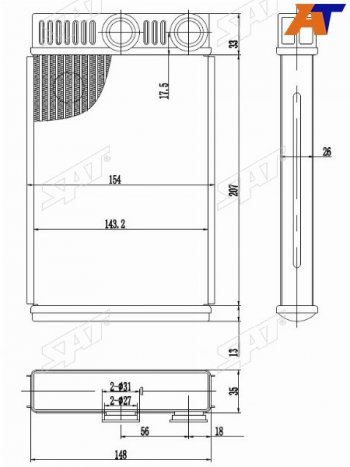 1 899 р. Радиатор отопителя салона CHEVROLET CRUZE 09-OPEL INSIGNIA 08-MERIVA  10- SAT ST-CH09-395-0  с доставкой в г. Кемерово. Увеличить фотографию 1