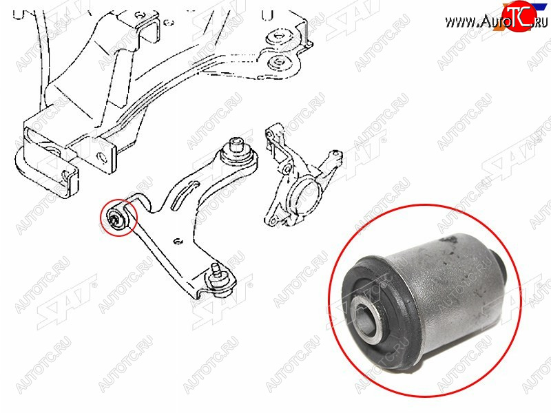 231 р. Сайлентблок Ford Escape 00-12  Maverick 93-07  Mazda Tribute 00-07 SAT ST-EC01-34-300H-SB  с доставкой в г. Кемерово