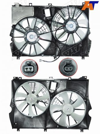 11 399 р. Диффузор радиатора в сборе SAT Lexus RX450 AL20 дорестайлинг (2015-2019)  с доставкой в г. Кемерово. Увеличить фотографию 2