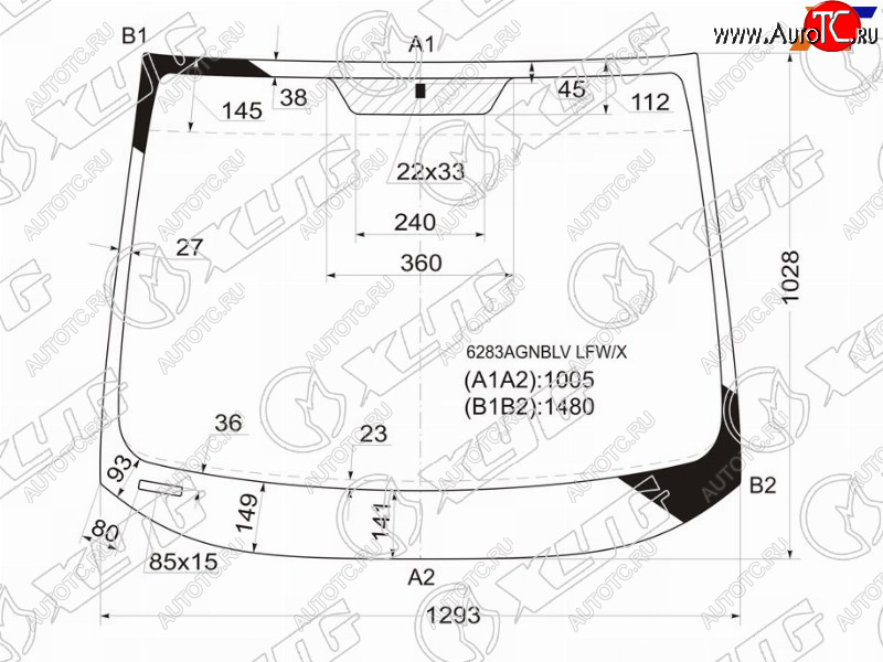 5 849 р. Стекло лобовое Opel Zafira 99-05  Subaru Traviq 01-04 XYG 6283AGNBLV LFW/X  с доставкой в г. Кемерово