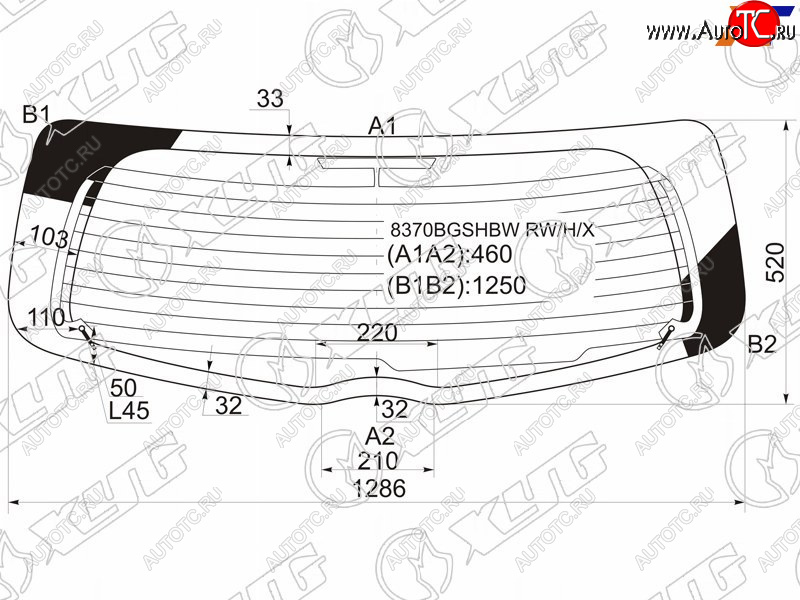 7 499 р. Стекло заднее (Цвет зеленый Обогрев 35D HBK) Toyota Vitz 05-10  Yaris 05-13 XYG 8370BGSHBW RW/H/X  с доставкой в г. Кемерово