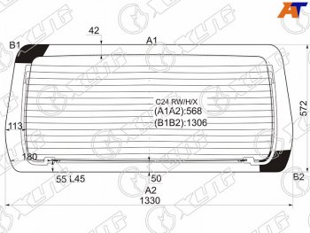 Стекло заднее (Цвет зеленый Обогрев) Nissan Serena 99-05 XYG C24 RW/H/X