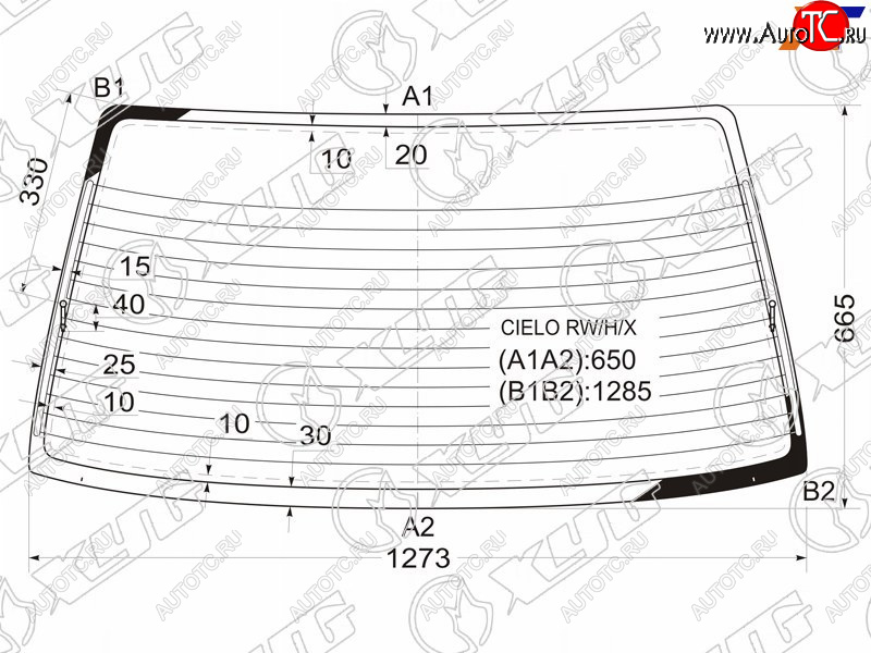 4 649 р. Стекло заднее (Цвет зеленый Обогрев) Daewoo Nexia 94-16  LeMans 86-93  Racer 86-95  Opel Kadett XYG CIELO RW/H/X  с доставкой в г. Кемерово