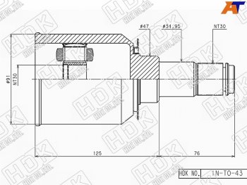 10 599 р. Шрус внутренний LHRH TOYOTA LAND CRUISER PRADO KZJRZJVZJ12#SURF KZNVZNRZN215 02- HDK IN-TO-43  с доставкой в г. Кемерово. Увеличить фотографию 1