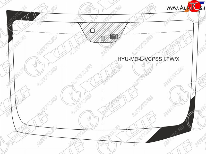 6 499 р. Стекло лобовое (Датчик дождя Место под датчик запотевания) Hyundai Elantra 10-16  Avante 10-15 XYG HYU-MD-L-VCPSS LFW/X  с доставкой в г. Кемерово