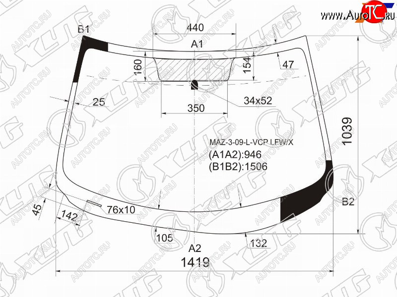6 249 р. Стекло лобовое Mazda 3 08-11 XYG MAZ-3-09-L-VCP LFW/X  с доставкой в г. Кемерово