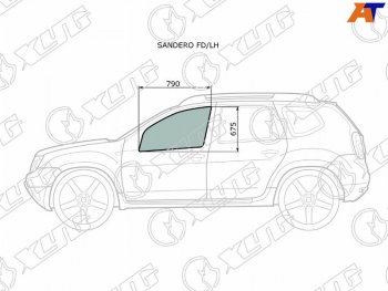 2 399 р. Стекло боковое опускное (Спереди Слева Цвет зеленый) Nissan Terrano 14-22  Renault Duster 10-21  XYG SANDERO FD/LH  с доставкой в г. Кемерово. Увеличить фотографию 1
