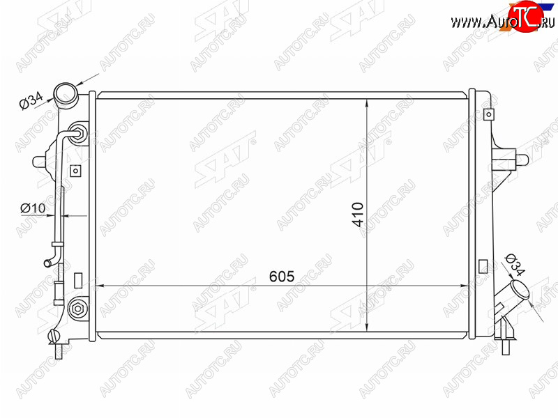 8 299 р. Радиатор охлаждающей жидкости SAT  KIA Soul SK3 (2018-2022)  с доставкой в г. Кемерово