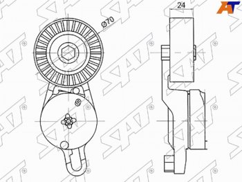 1 599 р. Натяжитель приводного ремня TOYOTA CAMRYRAV4 2.5 11-LEXUS ES 2.5 11-RX 2.7 08- SAT ST-16620-36010  с доставкой в г. Кемерово. Увеличить фотографию 1