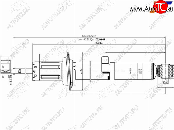 3 599 р. Стойка передняя LH SAT  Lexus IS250 ( XE20,  XE30 седан) (2005-2016), Lexus IS350  XE20 (2005-2013), Toyota Crown ( S180,  S200,  S220) (2003-2022), Toyota Mark X ( X120,  X130) (2004-2019)  с доставкой в г. Кемерово