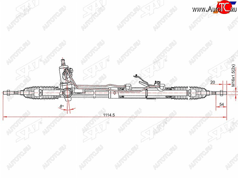 16 699 р. Рейка рулевая 2,7 LHD SAT Hyundai Santa Fe SM (2000-2012)  с доставкой в г. Кемерово