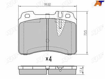 1 179 р. Колодки тормозные перед FR-FL SAT  Mercedes-Benz E-Class  W210 (1996-2003) дорестайлинг седан, дорестайлинг универсал, седан рестайлинг, универсал рестайлинг  с доставкой в г. Кемерово. Увеличить фотографию 1