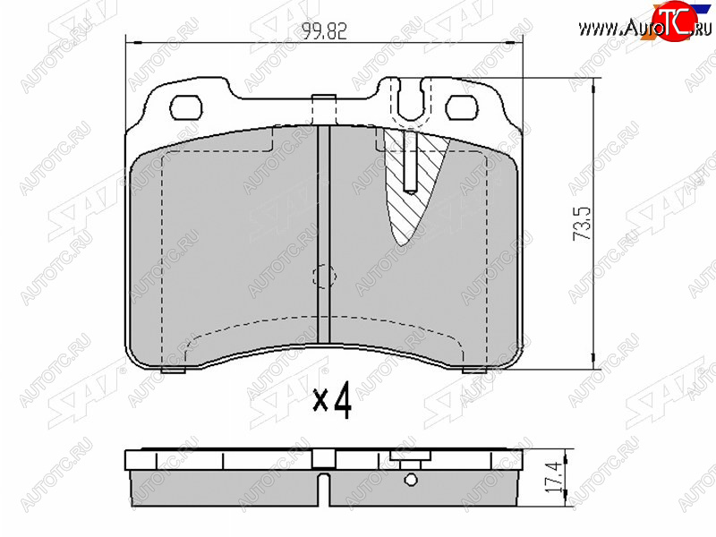 1 179 р. Колодки тормозные перед FR-FL SAT Mercedes-Benz E-Class W210 дорестайлинг седан (1996-1999)  с доставкой в г. Кемерово