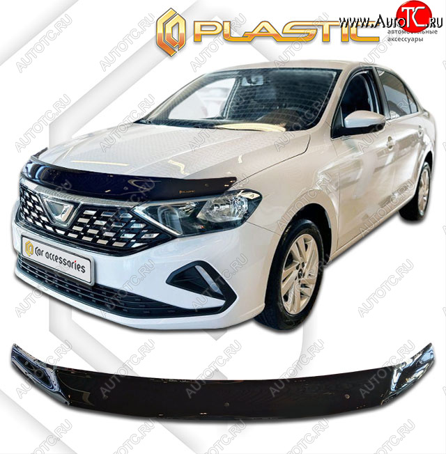 2 159 р. Дефлектор капота CA-Plastic Jetta VA3 (2019-2025) (classic черный, без надписи)  с доставкой в г. Кемерово