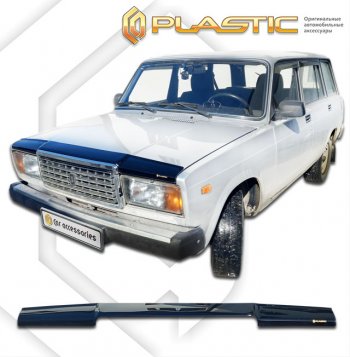 1 899 р. Дефлектор капота CA-Plastic  Лада 2104 (1984-2012) (classic черный, без надписи)  с доставкой в г. Кемерово. Увеличить фотографию 1