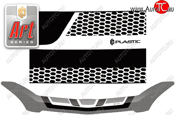 2 399 р. Дефлектор капота CA-Plastic  Toyota Corolla  E120 (2004-2007) хэтчбек рестайлинг (серия ART белая)  с доставкой в г. Кемерово
