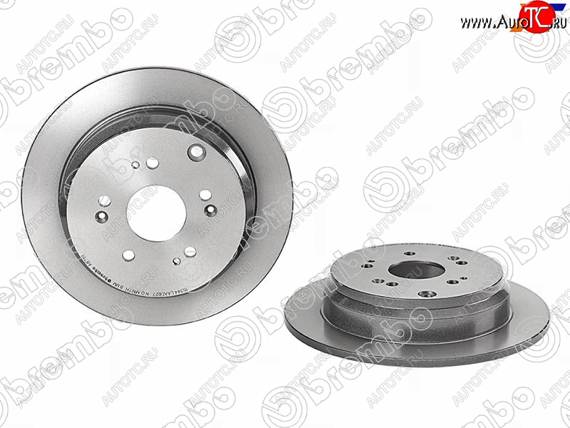 9 749 р. Задний тормозной диск BREMBO Honda CR-V RE1,RE2,RE3,RE4,RE5,RE7 дорестайлинг (2007-2010)  с доставкой в г. Кемерово