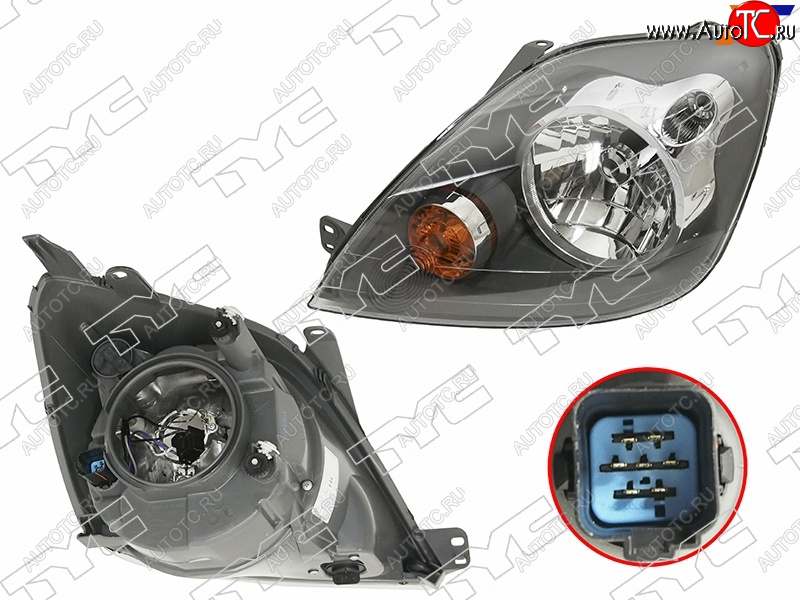 8 899 р. Фара левая (с электрокорректором) TYC  Ford Fiesta  5 (2005-2008) хэтчбэк 5 дв. рестайлинг  с доставкой в г. Кемерово