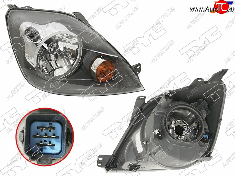 8 899 р. Фара правая (с электрокорректором) TYC  Ford Fiesta  5 (2005-2008) хэтчбэк 5 дв. рестайлинг  с доставкой в г. Кемерово