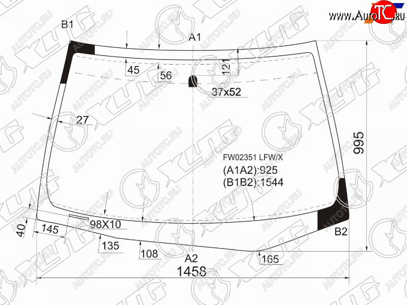 8 349 р. Стекло лобовое Honda Accord USA 02-08  Inspire 03-07 XYG FW02351 LFW/X  с доставкой в г. Кемерово