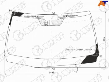 12 549 р. Стекло лобовое (Обогрев щеток Антенна Датчик дождя) Toyota Crown 12-18 XYG GRS210-R-CPSHA LFW/H/X  с доставкой в г. Кемерово. Увеличить фотографию 1
