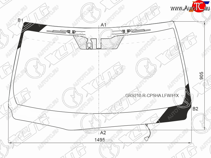 12 549 р. Стекло лобовое (Обогрев щеток Антенна Датчик дождя) Toyota Crown 12-18 XYG GRS210-R-CPSHA LFW/H/X  с доставкой в г. Кемерово