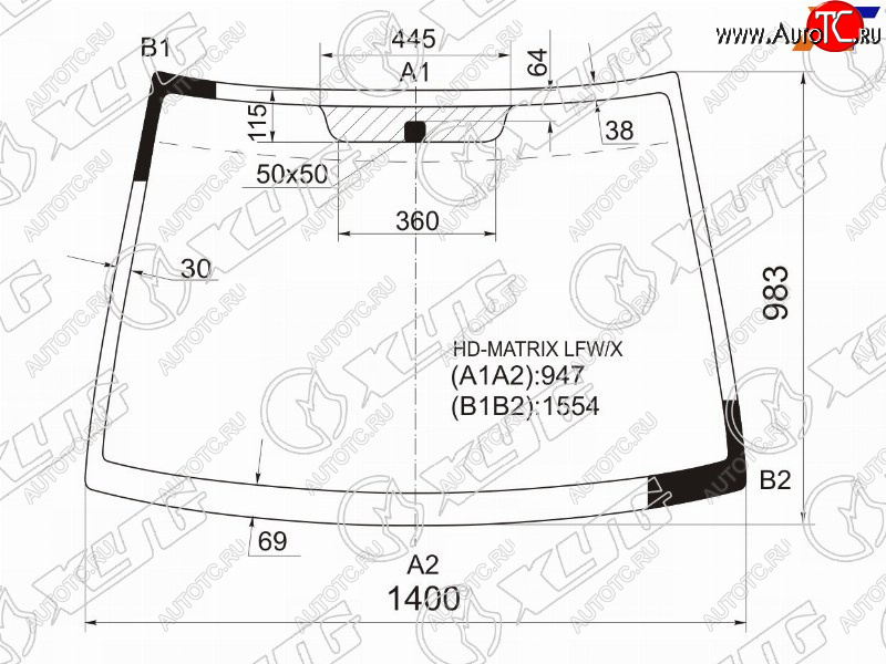 6 299 р. Стекло лобовое Hyundai Lavita 01-07  Matrix 01-10 XYG HD-MATRIX LFW/X  с доставкой в г. Кемерово