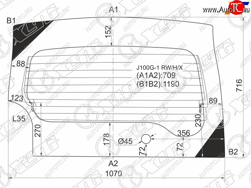 7 999 р. Стекло заднее (Цвет зеленый Обогрев) Daihatsu Terios 97-06  Terios Kid 98-12  Toyota Cami 99-06 XYG J100G-1 RW/H/X  с доставкой в г. Кемерово