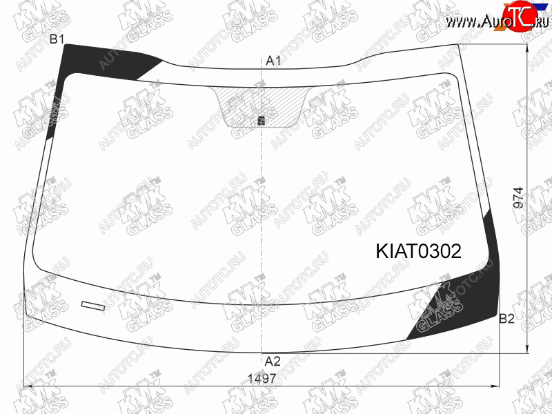 6 299 р. Стекло лобовое KIA K5 20-                                                                            KMK KIAT0302  с доставкой в г. Кемерово
