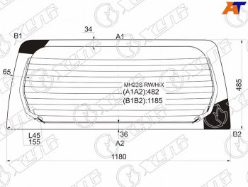 Стекло заднее (Цвет зеленый Обогрев) Mazda AZ-Wagon 05-12  Suzuki Wagon R 08-12 XYG MH23S RW/H/X