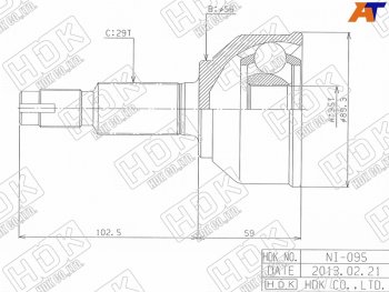 Шрус наружный NISSAN QASHQAIDUALIS MR20DE J102WD4WD 06- HDK NI-095