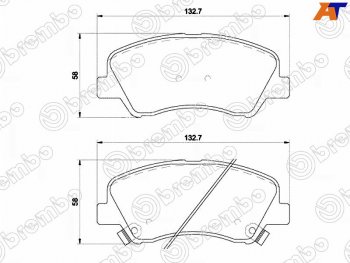 4 649 р. Колодки тормозные передние FR-FL SAT  Hyundai Solaris RBr седан дорестайлинг (2010-2014)  с доставкой в г. Кемерово. Увеличить фотографию 1