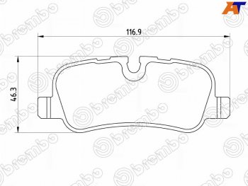 Колодки тормозные зад RH-LH SAT Land Rover Range Rover Sport ( 1 L320,  2 L494) (2005-2017) дорестайлинг, рестайлинг