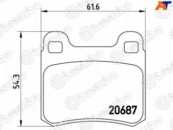 2 699 р. Колодки тормозные задние RH-LH SAT Mercedes-Benz C-Class S202 дорестайлинг универсал (1992-1997)  с доставкой в г. Кемерово. Увеличить фотографию 1