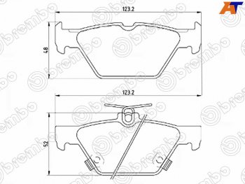 5 599 р. Колодки тормозные задние RH-LH SAT  Subaru Legacy  BN/B15 - Outback ( BS/B15,  BT)  с доставкой в г. Кемерово. Увеличить фотографию 1